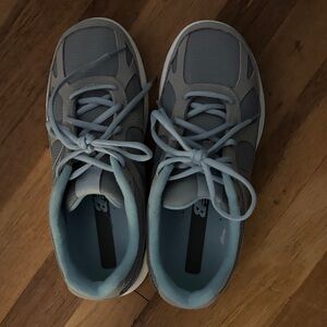 New Balance Light Gray and Blue Sneakers